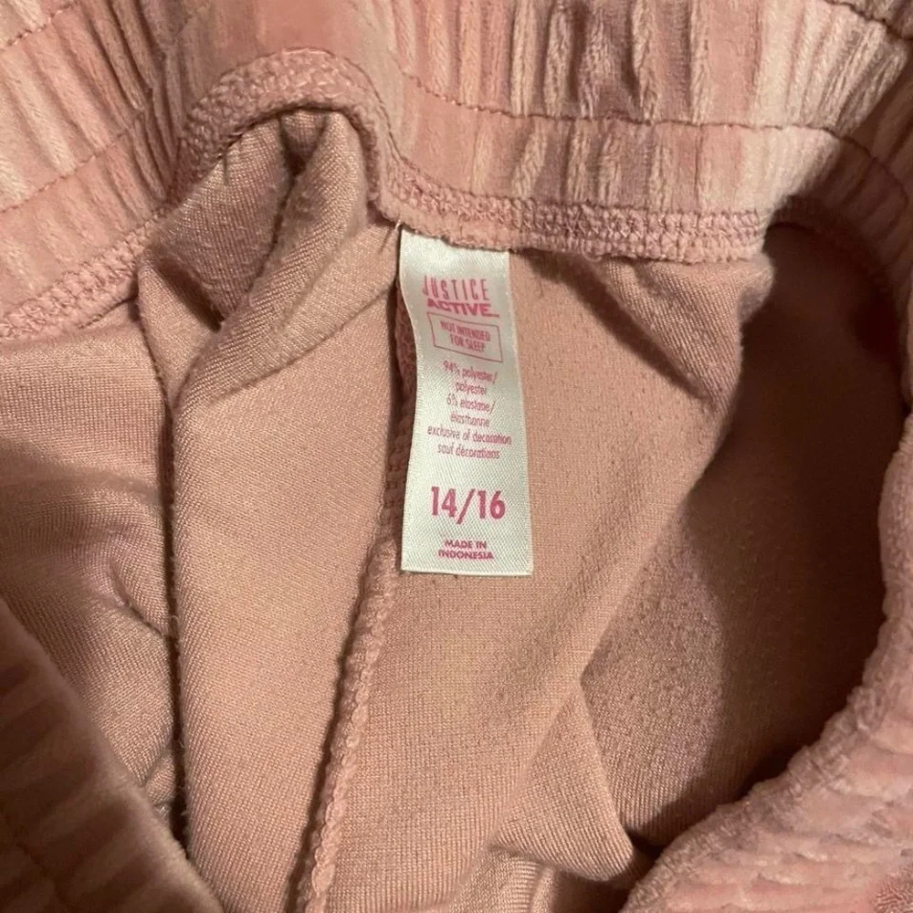 Justice Pink and Gold Glitter Joggers